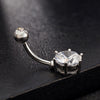 Multiple Colors Navel Ring Buckle   platinum plated white zircon