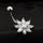 Puncture Ornament Flower Zircon Navel Ring Buckle   platinum plated white zircon