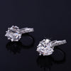 Peach Heart Zircon Earings    platinum plated white zircon