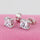 Square Zircon Earings Couples Design   platinum plated white zircon - Mega Save Wholesale & Retail - 2