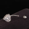Love Heart Navel Buckle Ring Body Puncture Ornament Accessory Belly Dance   platinum plated white zircon