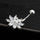 Puncture Ornament Flower Zircon Navel Ring Buckle   platinum plated white zircon
