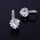 Peach Heart Zircon Earings    platinum plated white zircon