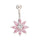 Puncture Ornament Flower Zircon Navel Ring Buckle   platinum plated pink zircon