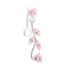 Body Puncture Ornament Leaf Navel Ring    platinum plated pink zircon - Mega Save Wholesale & Retail