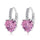Peach Heart Zircon Earings   platinum plated pink zircon