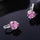 Peach Heart Zircon Earings   platinum plated pink zircon