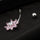 Puncture Ornament Flower Zircon Navel Ring Buckle   platinum plated pink zircon
