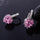 Peach Heart Zircon Earings   platinum plated pink zircon