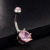 Multiple Colors Navel Ring Buckle   platinum plated pink zircon