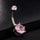 Multiple Colors Navel Ring Buckle   platinum plated pink zircon
