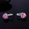 Peach Heart Zircon Earings   platinum plated pink zircon