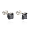 Square Zircon Earings Couples Design   platinum plated black zircon - Mega Save Wholesale & Retail - 1