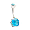 Multiple Colors Navel Ring Buckle   platinum plated blue zircon - Mega Save Wholesale & Retail