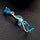 Body Puncture Ornament Leaf Navel Ring   platinum plated blue zircon - Mega Save Wholesale & Retail - 2