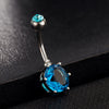 Multiple Colors Navel Ring Buckle   platinum plated blue zircon