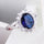 18K Gold Platinum Plated  Blue Rhinestone Ring   platinum plated blue zircon 5.25# - Mega Save Wholesale & Retail - 4