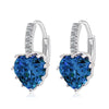 Peach Heart Zircon Earings   platinum plated blue zircon - Mega Save Wholesale & Retail