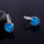Peach Heart Zircon Earings   platinum plated blue zircon