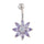 Puncture Ornament Flower Zircon Navel Ring Buckle   platinum plated purple zircon - Mega Save Wholesale & Retail