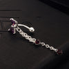 Bowknot Navel Ring Buckle Body Puncture   platinum plated purple zircon - Mega Save Wholesale & Retail - 2