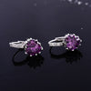 Peach Heart Zircon Earings   platinum plated purple zircon