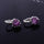 Peach Heart Zircon Earings   platinum plated purple zircon
