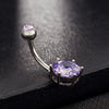 Multiple Colors Navel Ring Buckle   platinum plated purple zircon