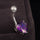 Love Heart Navel Buckle Ring Body Puncture Ornament Accessory Belly Dance   platinum plated purple zircon