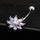 Puncture Ornament Flower Zircon Navel Ring Buckle   platinum plated purple zircon