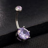 Multiple Colors Navel Ring Buckle   platinum plated purple zircon