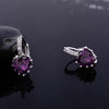 Peach Heart Zircon Earings   platinum plated purple zircon