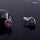 Peach Heart Zircon Earings   platinum plated purple zircon