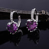Peach Heart Zircon Earings   platinum plated purple zircon