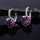 Peach Heart Zircon Earings   platinum plated purple zircon
