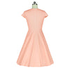 Woman Summer Lace Big Peplum Solid Color Sexy Bubble Dress  pink   S - Mega Save Wholesale & Retail - 2