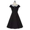 Woman Summer Lace Big Peplum Solid Color Sexy Bubble Dress  black   S - Mega Save Wholesale & Retail - 1