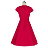 Woman Summer Lace Big Peplum Solid Color Sexy Bubble Dress  red   S - Mega Save Wholesale & Retail - 2