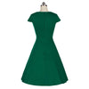 Woman Summer Lace Big Peplum Solid Color Sexy Bubble Dress  dark green  S - Mega Save Wholesale & Retail - 2