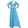 Muslim National Long Dress Sunday Clothes   light blue