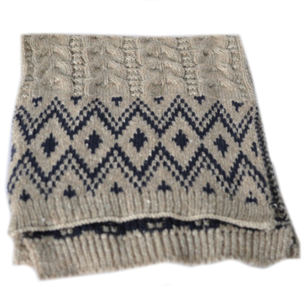 Rhombus Geometry Hemp Flower Scarf Neckerchief   beige - Mega Save Wholesale & Retail - 1