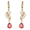 18K Gold Galvanized Zircon Earrings   red - Mega Save Wholesale & Retail - 1