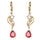 18K Gold Galvanized Zircon Earrings   red - Mega Save Wholesale & Retail - 1