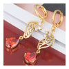 18K Gold Galvanized Zircon Earrings   red - Mega Save Wholesale & Retail - 2