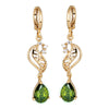 18K Gold Galvanized Zircon Earrings   green - Mega Save Wholesale & Retail - 1