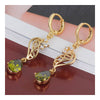 18K Gold Galvanized Zircon Earrings   green - Mega Save Wholesale & Retail - 2