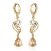 18K Gold Galvanized Zircon Earrings   champagne - Mega Save Wholesale & Retail - 1