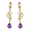 18K Gold Galvanized Zircon Earrings   purple - Mega Save Wholesale & Retail - 1