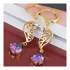 18K Gold Galvanized Zircon Earrings   purple - Mega Save Wholesale & Retail - 2