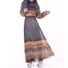 Muslim Long Sleeve Dress Big Peplum  brown - Mega Save Wholesale & Retail - 1